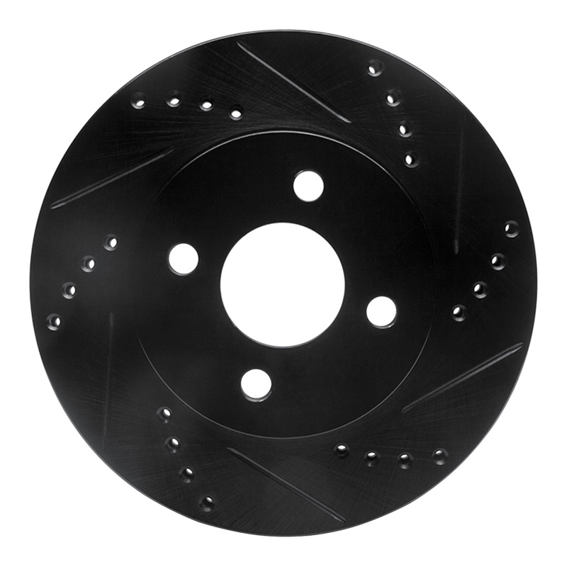 R1 03-10 Chevrolet Cobalt Front Right Drilled & Slotted Black Brake Rotor