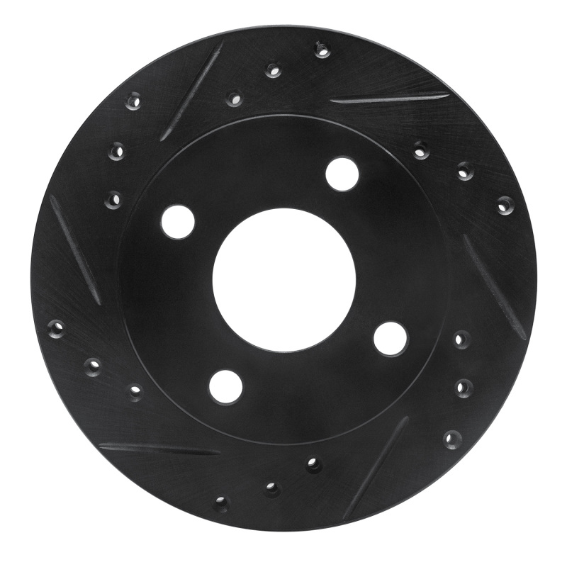 R1 81-94 Ford Escort Front Left Drilled & Slotted Black Brake Rotor