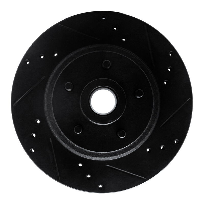 R1 70-72 Ford Country Squire Front Right Drilled & Slotted Black Brake Rotor