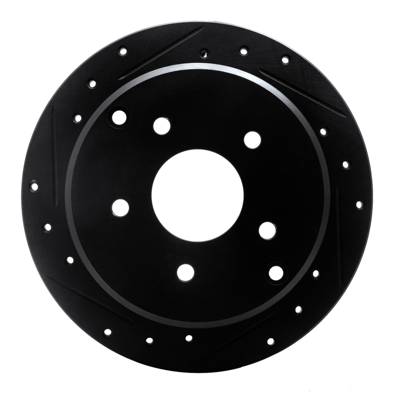 R1 74-80 Ford Granada Front Left Drilled & Slotted Black Brake Rotor