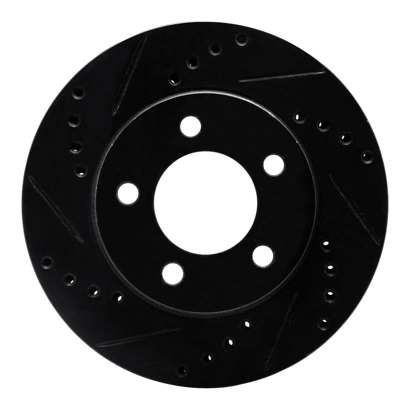 R1 70-93 Ford Taurus SHO Front Left Drilled & Slotted Black Brake Rotor