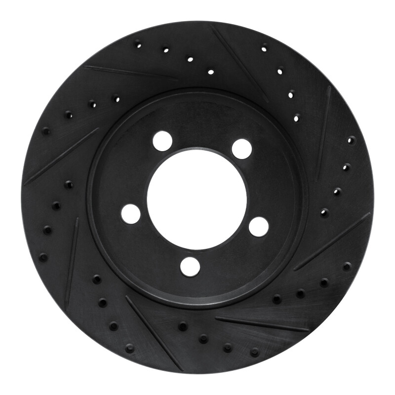 R1 65-66 Ford Custom 500 Front Right Drilled & Slotted Black Brake Rotor