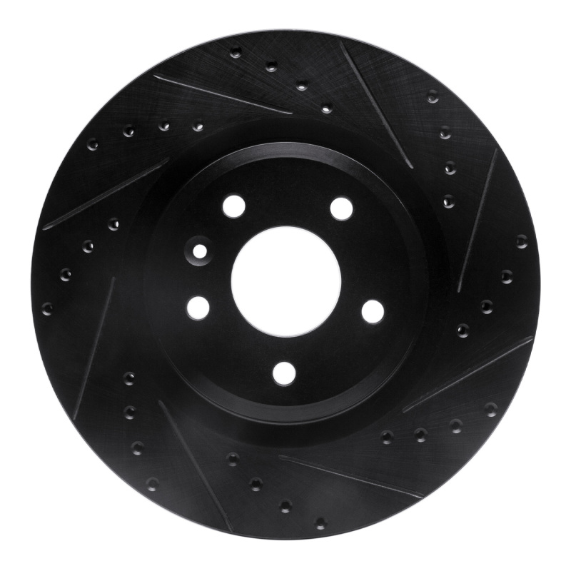 R1 09-10 Ford Taurus (Excl SHO) Front Right Drilled & Slotted Black Brake Rotor