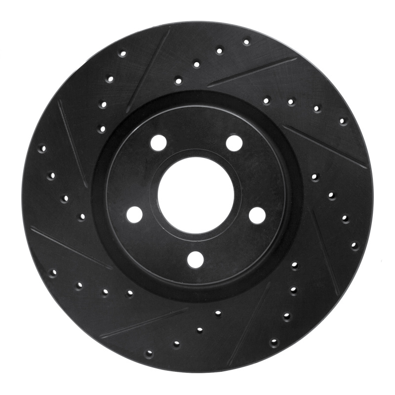 R1 04-19 Ford C-MAX Front Left Drilled & Slotted Black Brake Rotor