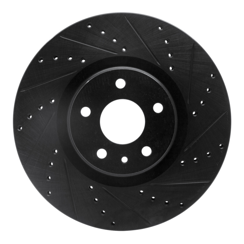 R1 13-20 Ford Fusion Front Right Drilled & Slotted Black Brake Rotor