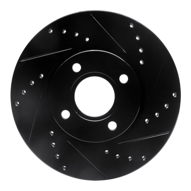 R1 14-23 Ford Fiesta (USA/Canada) Front Right Drilled & Slotted Black Brake Rotor