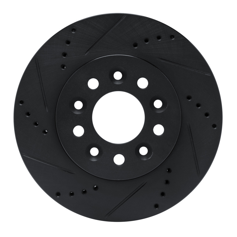 R1 04-07 Ford Freestar Front Left Drilled & Slotted Black Brake Rotor