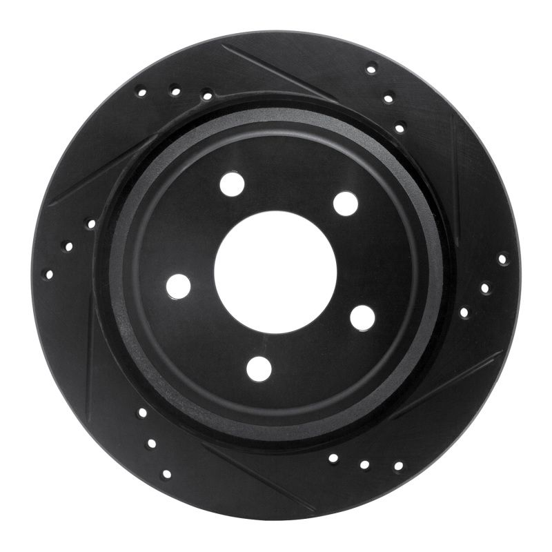 R1 10-11 Ford Ranger (USA/Canada) Rear Right Drilled & Slotted Black Brake Rotor