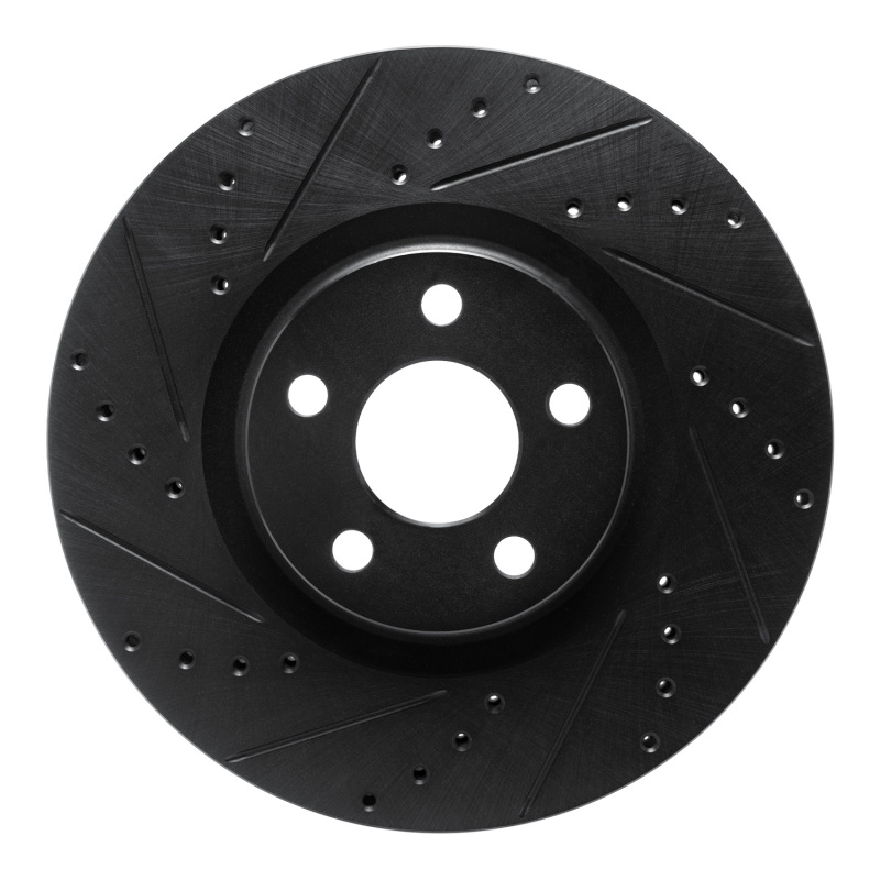 R1 15-20 Ford Edge Front Left Drilled & Slotted Black Brake Rotor