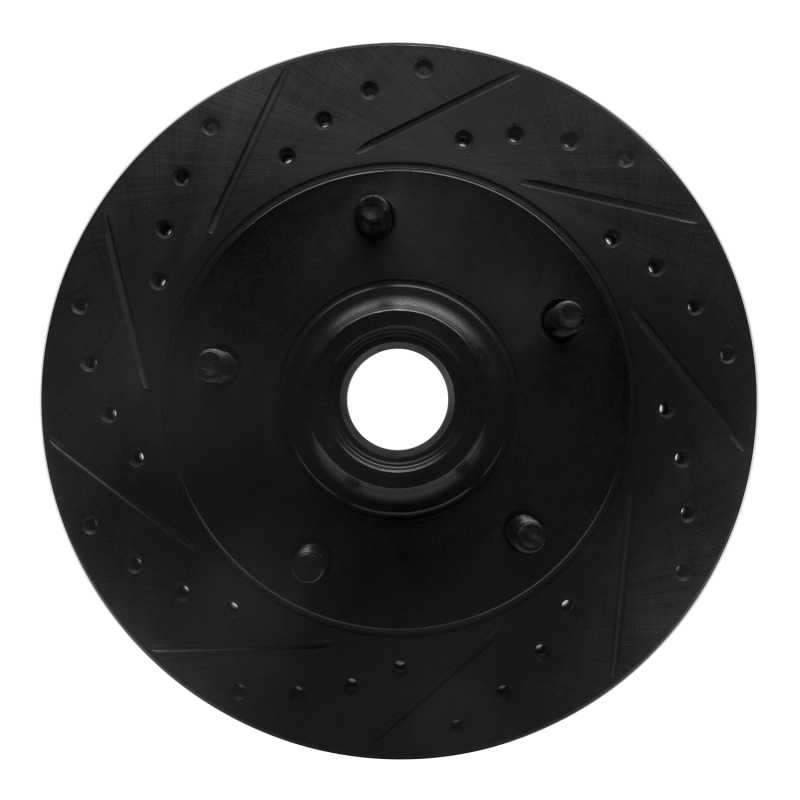 R1 73-93 Ford E-150 Econoline Front Left Drilled & Slotted Black Brake Rotor