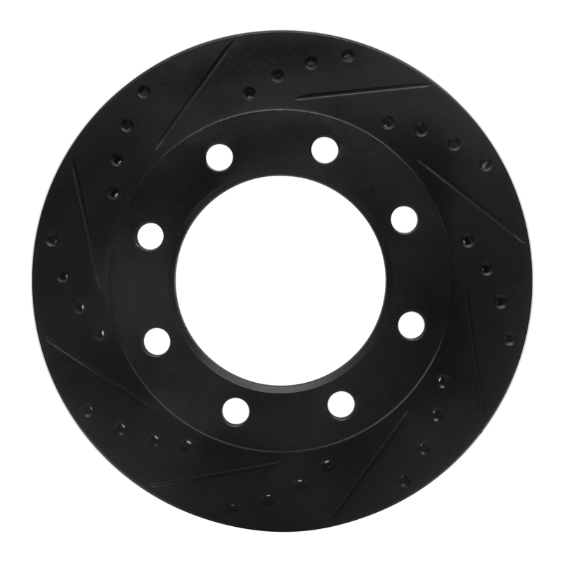 R1 76-79 Ford F-250 4WD (Excl Super Duty) Front Left Drilled & Slotted Black Brake Rotor