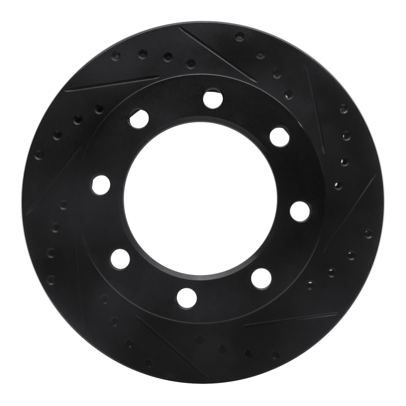R1 76-79 Ford F-250 4WD (Excl Super Duty) Front Right Drilled & Slotted Black Brake Rotor