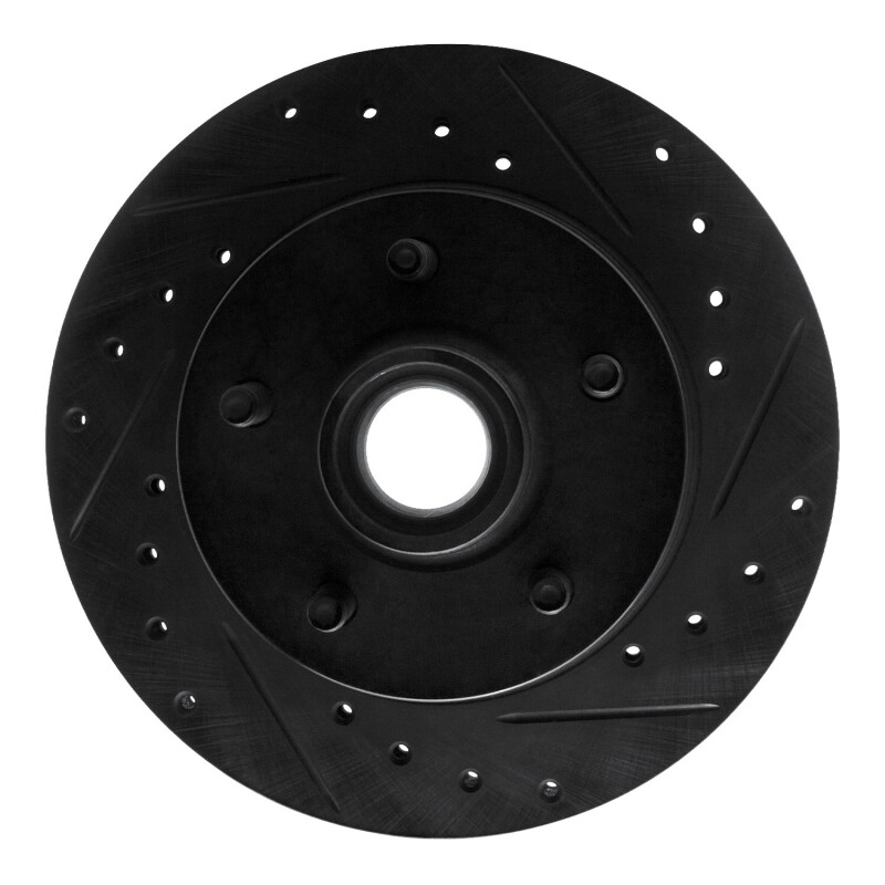 R1 83-97 Ford AEROSTAR Front Right Drilled & Slotted Black Brake Rotor