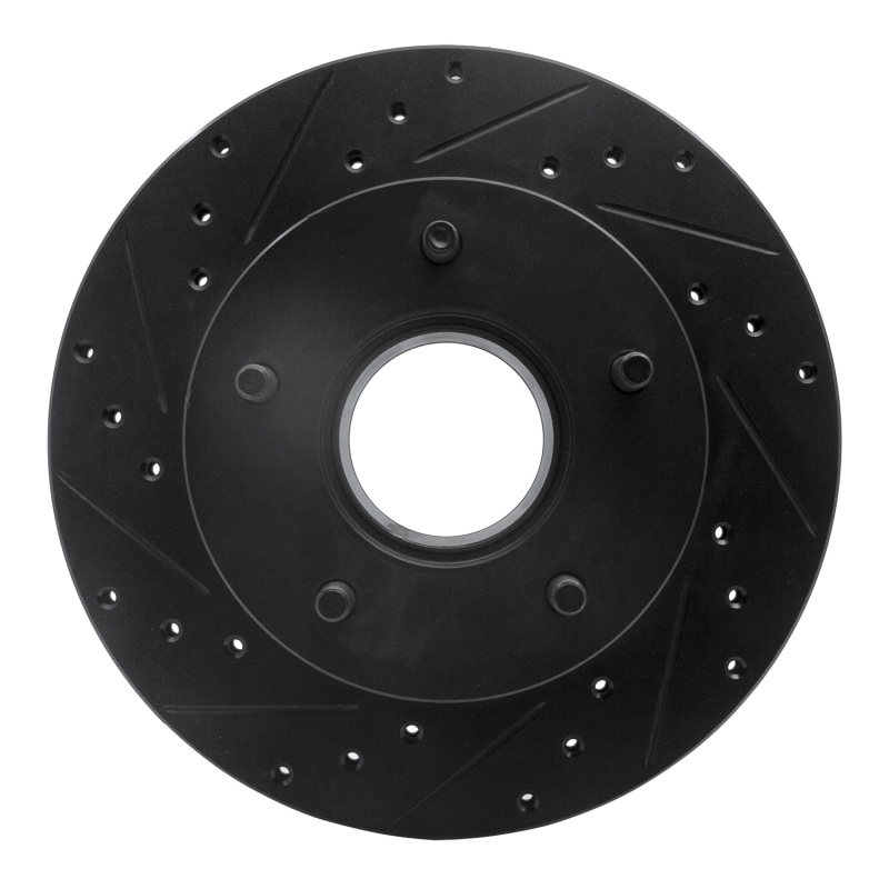 R1 86-88 Ford Bronco Front Left Drilled & Slotted Black Brake Rotor