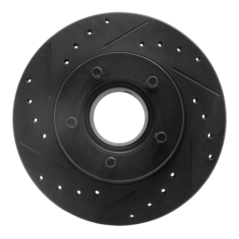 R1 90-94 Ford Explorer Front Left Drilled & Slotted Black Brake Rotor