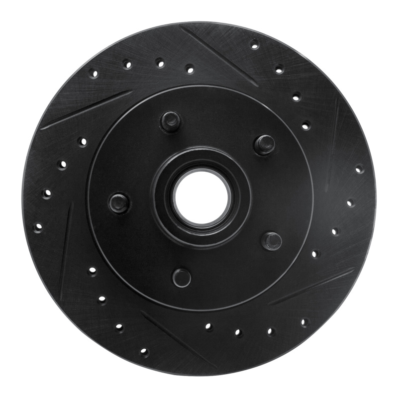 R1 86-92 Ford Bronco II Front Right Drilled & Slotted Black Brake Rotor