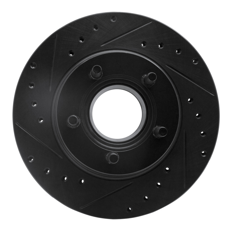 R1 93-94 Ford Explorer Front Left Drilled & Slotted Black Brake Rotor
