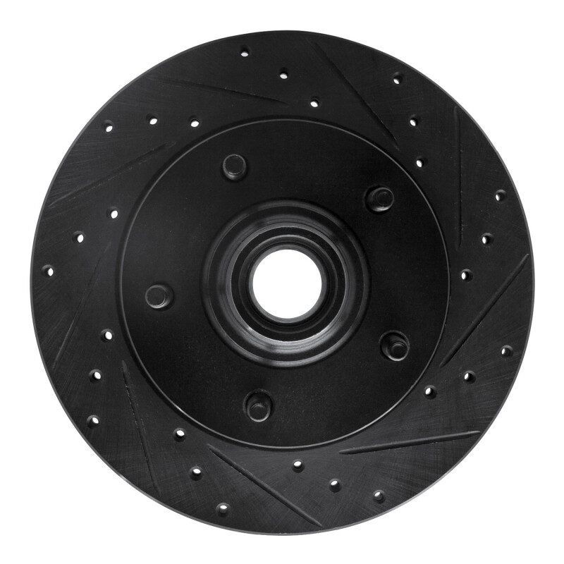 R1 94-03 Ford E-150 Club Wagon Front Right Drilled & Slotted Black Brake Rotor