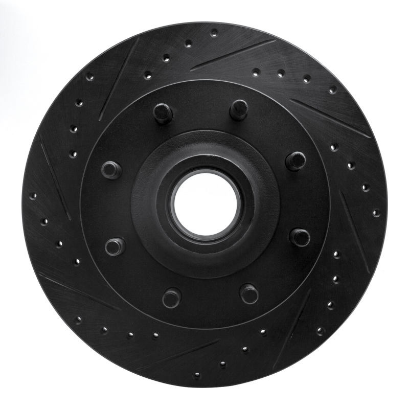 R1 95-04 Ford E-250 Econoline Front Left Drilled & Slotted Black Brake Rotor