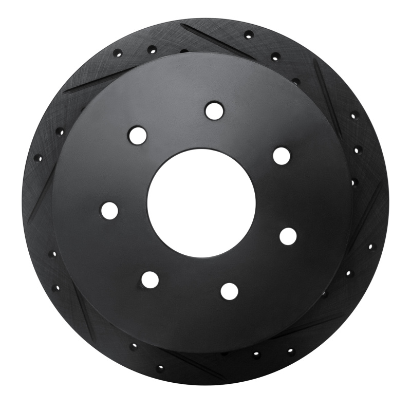 R1 97-04 Ford F-150 4WD Rear Right Drilled & Slotted Black Brake Rotor