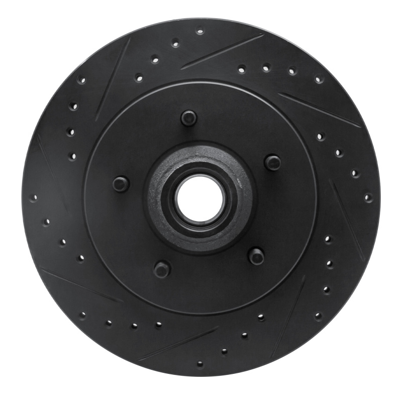 R1 97-00 Ford Expedition Front Left Drilled & Slotted Black Brake Rotor