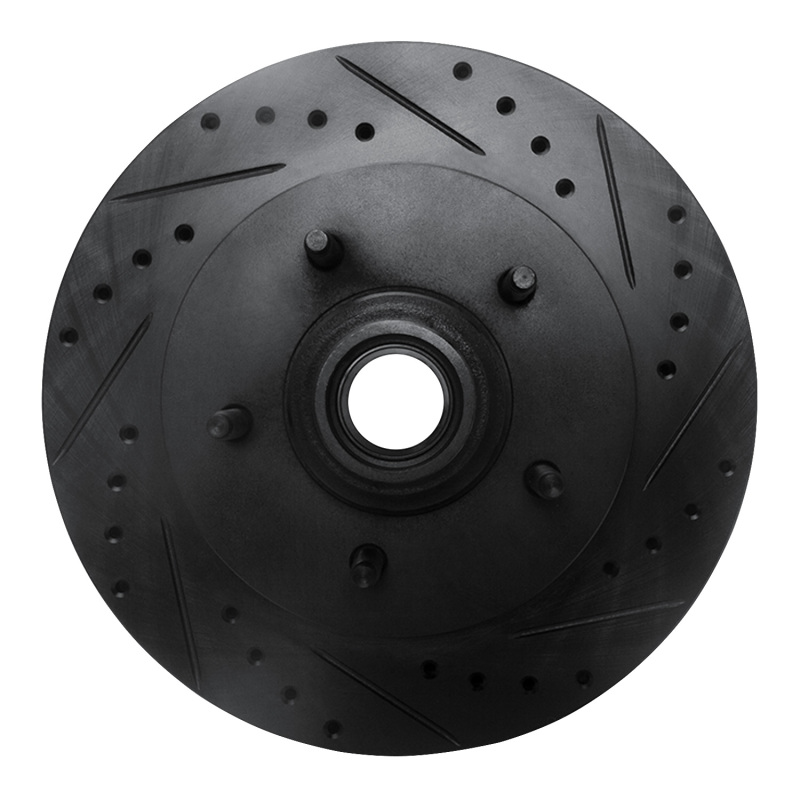 R1 97-00 Ford Expedition Front Right Drilled & Slotted Black Brake Rotor