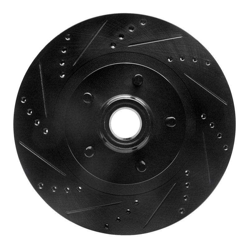 R1 01-05 Ford Explorer Sport Front Left Drilled & Slotted Black Brake Rotor