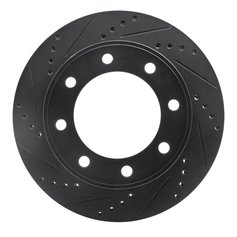 R1 99-05 Ford F-250 4WD (Super Duty) Front Left Drilled & Slotted Black Brake Rotor