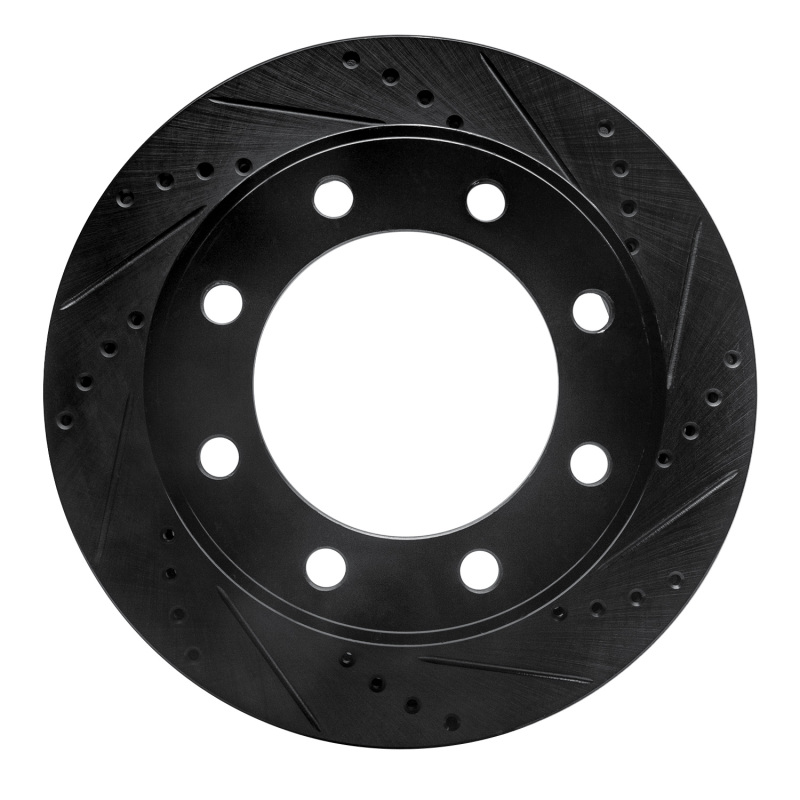 R1 99-05 Ford F-250 4WD (Super Duty) Front Right Drilled & Slotted Black Brake Rotor