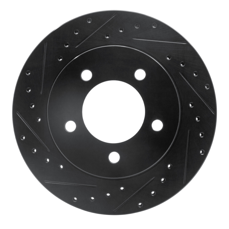 R1 97-02 Ford Expedition Front Left Drilled & Slotted Black Brake Rotor