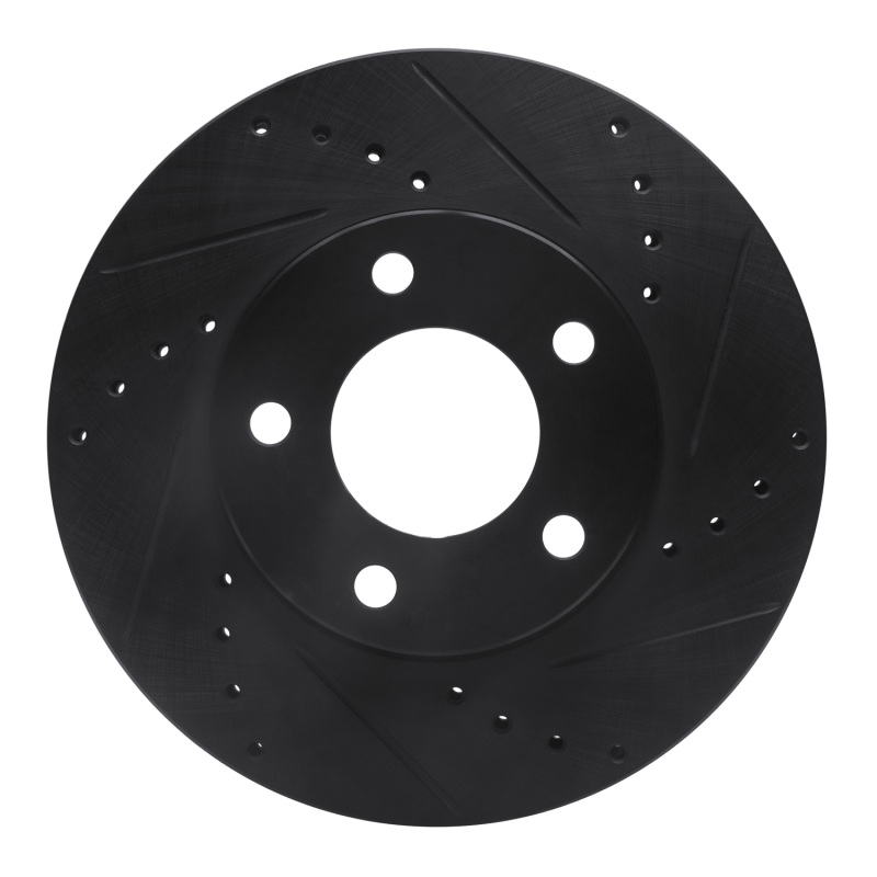 R1 01-07 Ford Escape Front Right Drilled & Slotted Black Brake Rotor