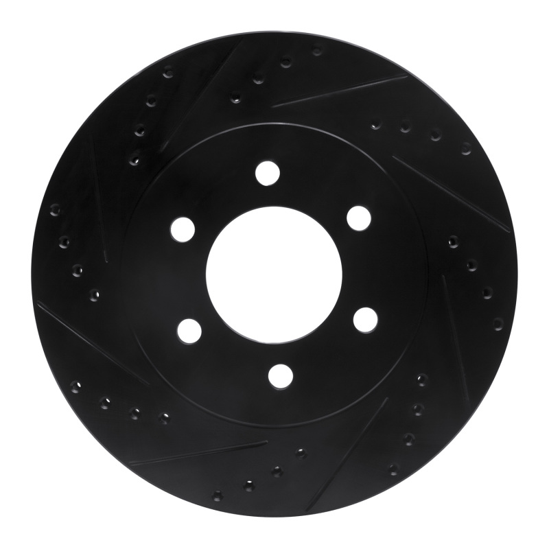 R1 02-06 Ford Expedition Front Left Drilled & Slotted Black Brake Rotor