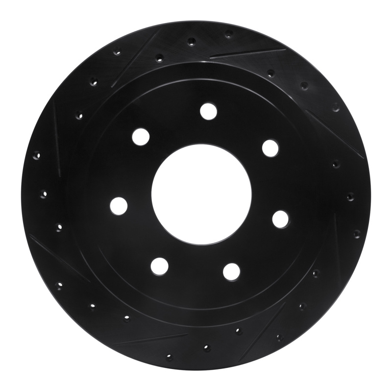 R1 04-11 Ford F-150 RWD Rear Left Drilled & Slotted Black Brake Rotor