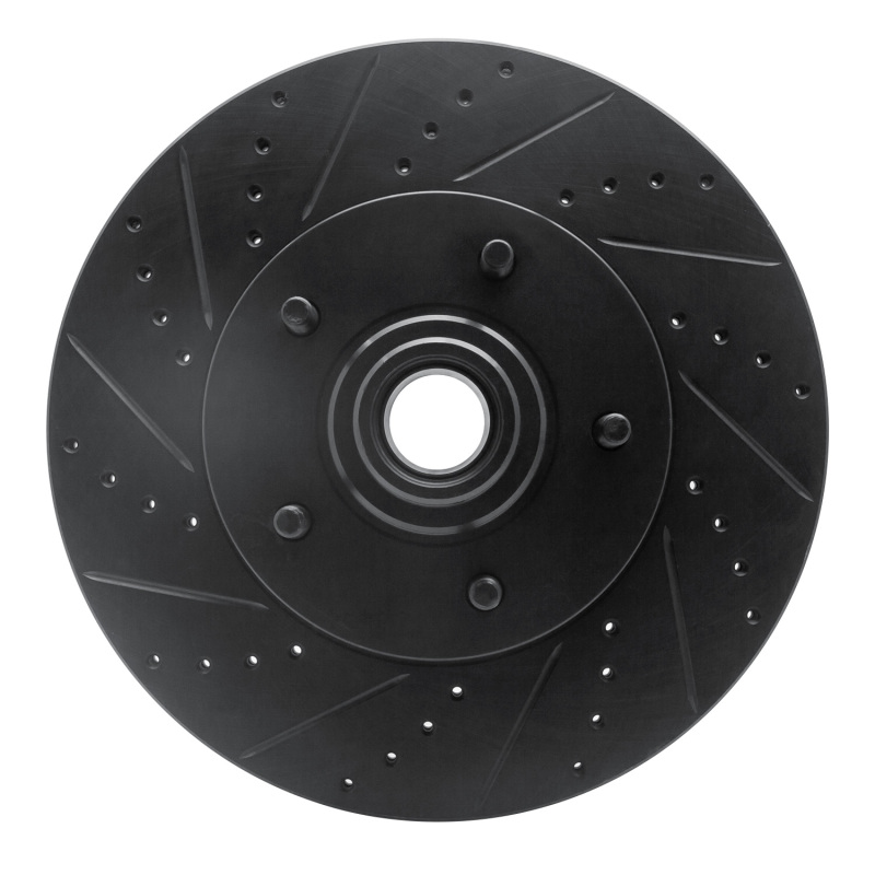 R1 04-06 Ford E-150 Club Wagon Front Left Drilled & Slotted Black Brake Rotor