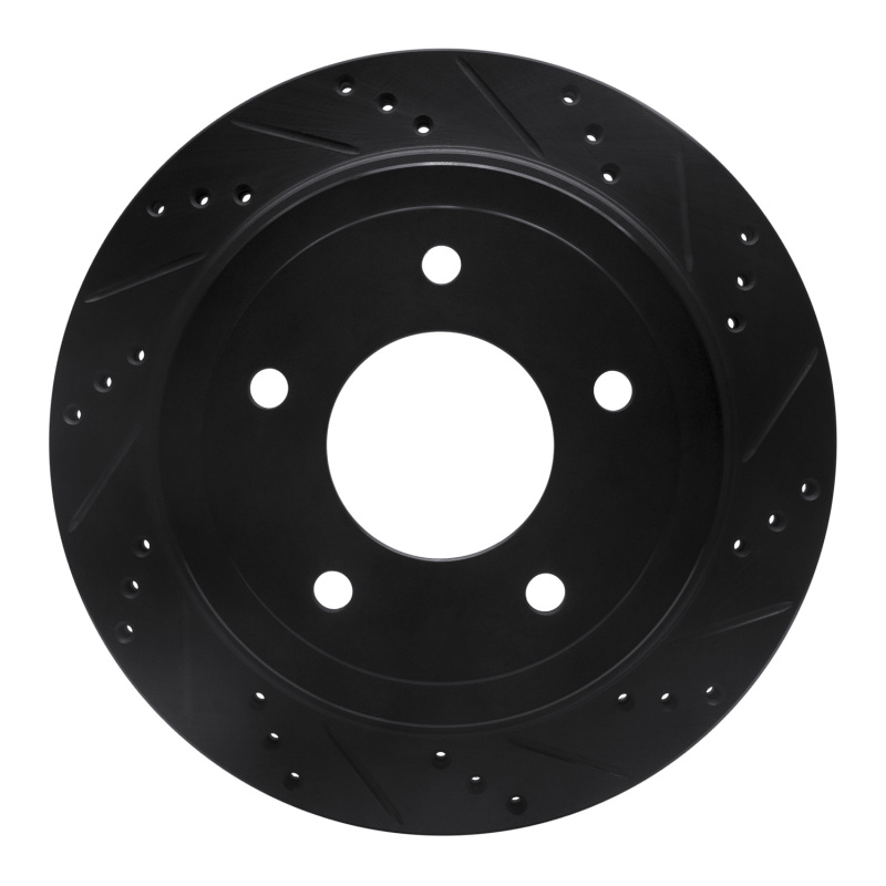 R1 04-06 Ford E-150 Club Wagon Rear Right Drilled & Slotted Black Brake Rotor