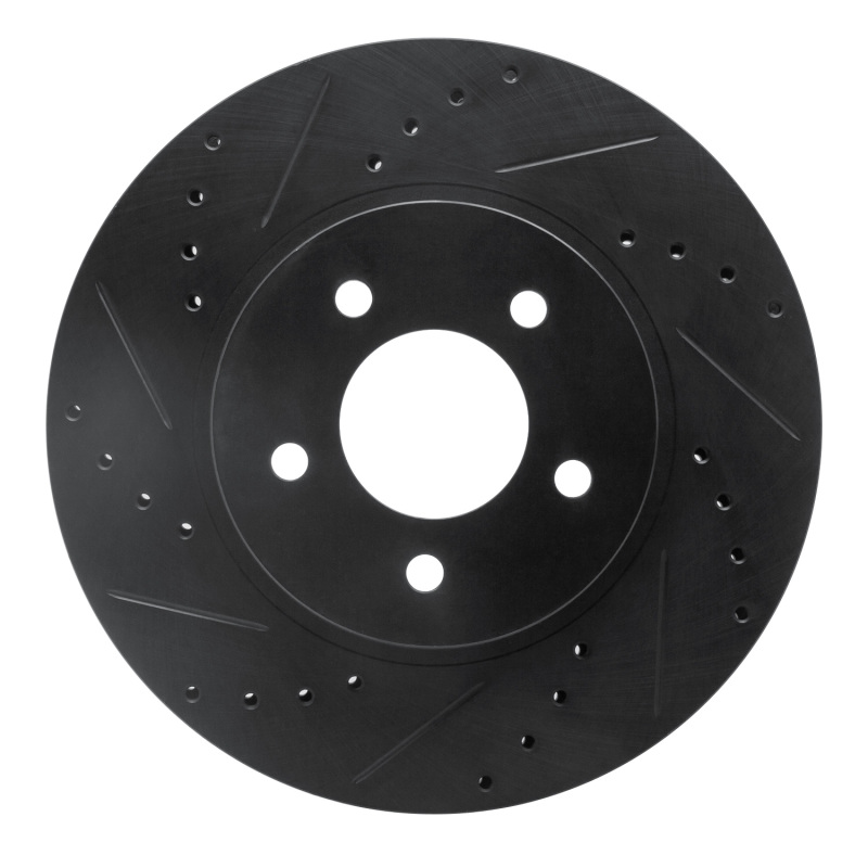 R1 05-12 Ford Escape Front Left Drilled & Slotted Black Brake Rotor