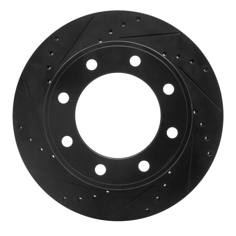 R1 05-12 Ford F-250 4WD (Super Duty) Rear Left Drilled & Slotted Black Brake Rotor