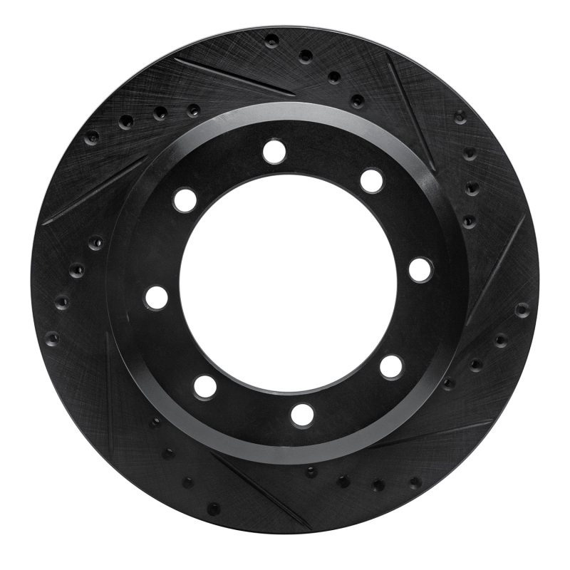 R1 05-12 Ford F-350 Super Duty 2WD Rear Right Drilled & Slotted Black Brake Rotor