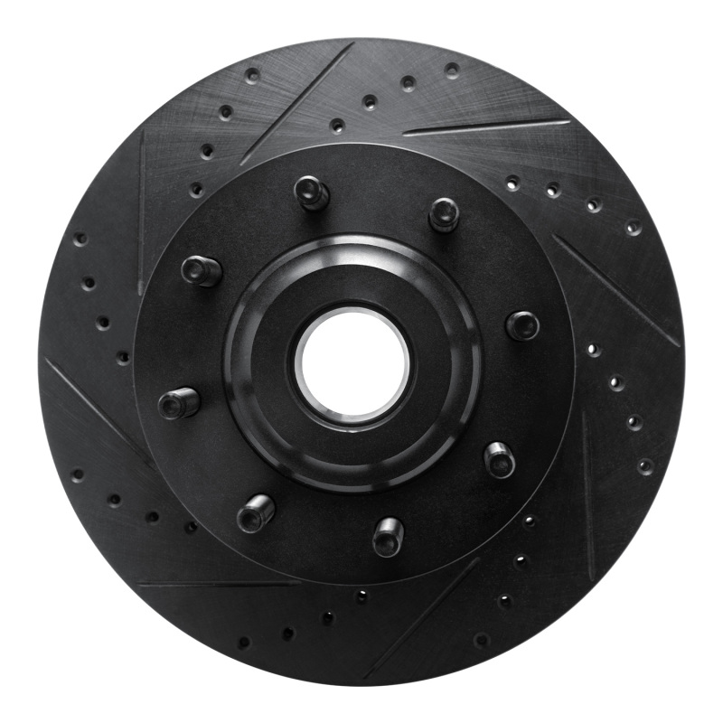 R1 05-07 Ford F-250 2WD (Super Duty) Front Left Drilled & Slotted Black Brake Rotor