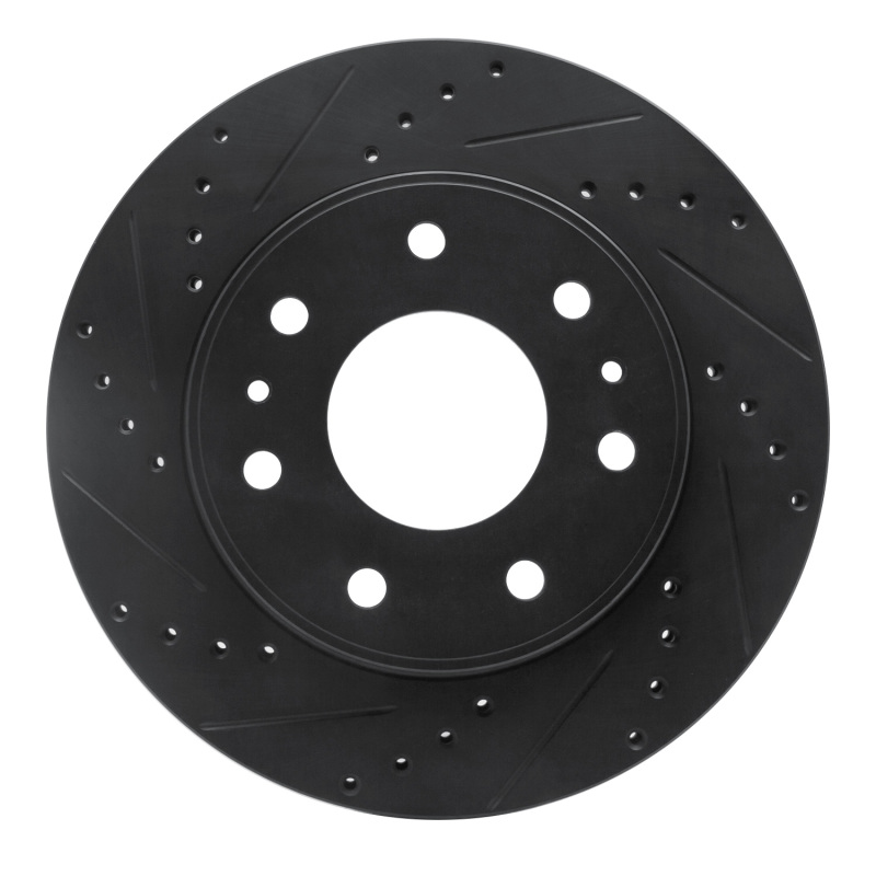 R1 09-09 Ford F-150 RWD Front Left Drilled & Slotted Black Brake Rotor
