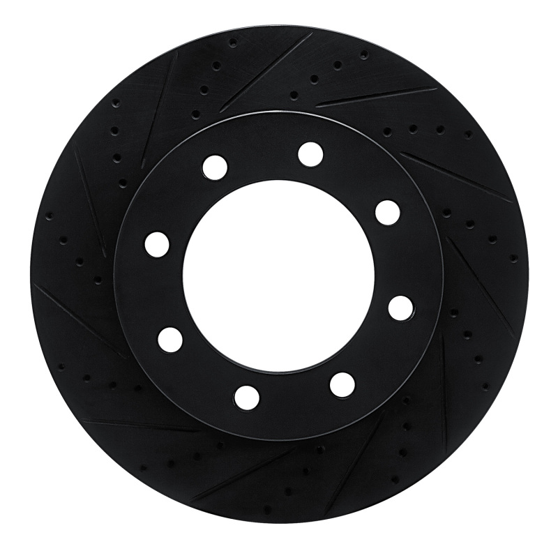 R1 12-25 Ford F-350 Super Duty 4WD Front Left Drilled & Slotted Black Brake Rotor