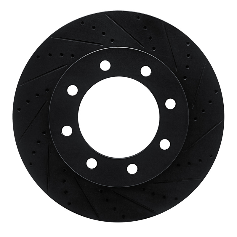 R1 12-25 Ford F-250 4WD (Super Duty) Front Right Drilled & Slotted Black Brake Rotor