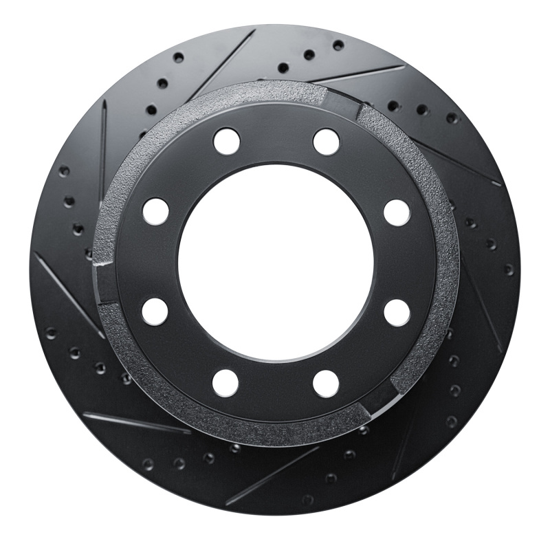 R1 11-22 Ford F-250 4WD (Super Duty) Rear Left Drilled & Slotted Black Brake Rotor