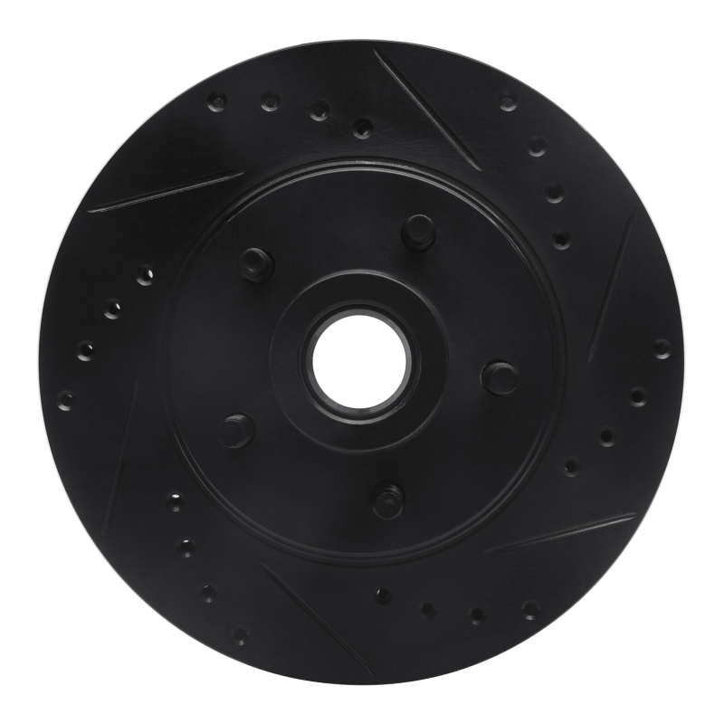 R1 87-92 Lincoln Continental Front Right Drilled & Slotted Black Brake Rotor