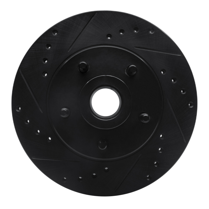 R1 79-91 Ford LTD Front Left Drilled & Slotted Black Brake Rotor