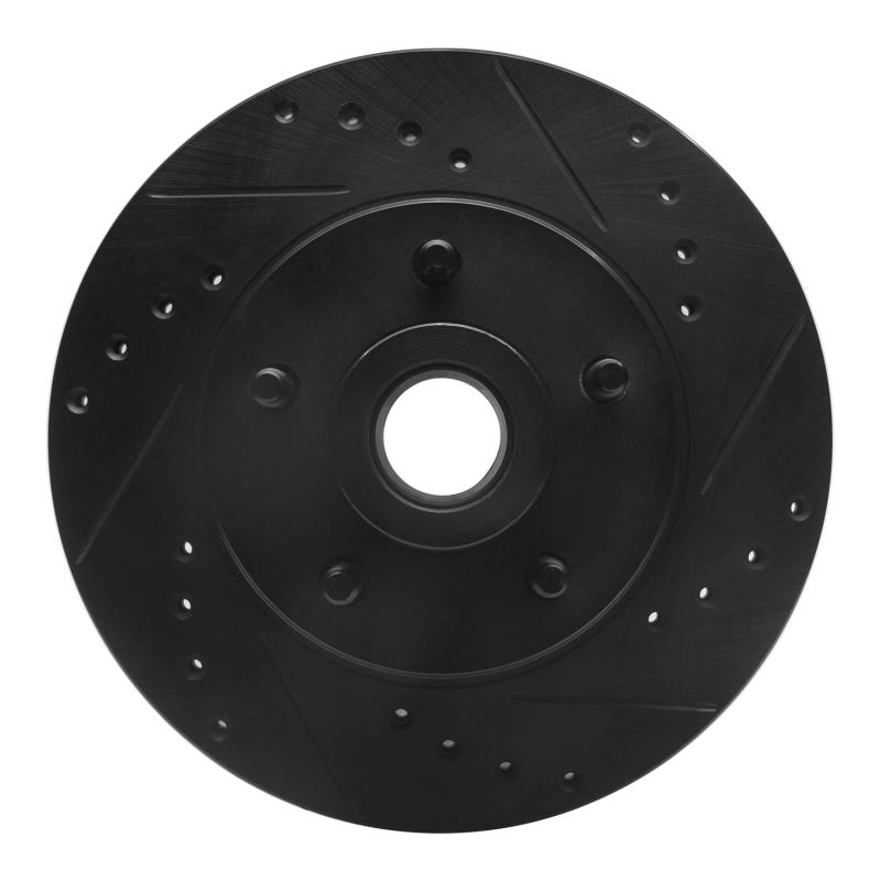 R1 79-91 Ford Country Squire Front Right Drilled & Slotted Black Brake Rotor