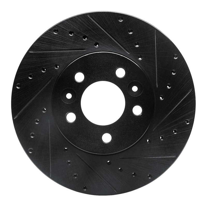 R1 98-02 Ford Crown Victoria Front Right Drilled & Slotted Black Brake Rotor