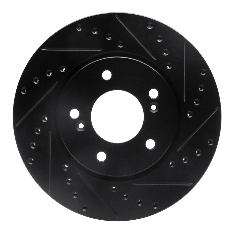 R1 91-96 Acura NSX Front Right Drilled & Slotted Black Brake Rotor