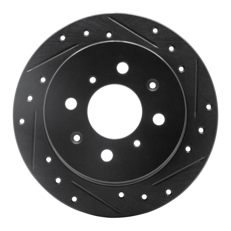 R1 88-01 Acura Integra Rear Right Drilled & Slotted Black Brake Rotor