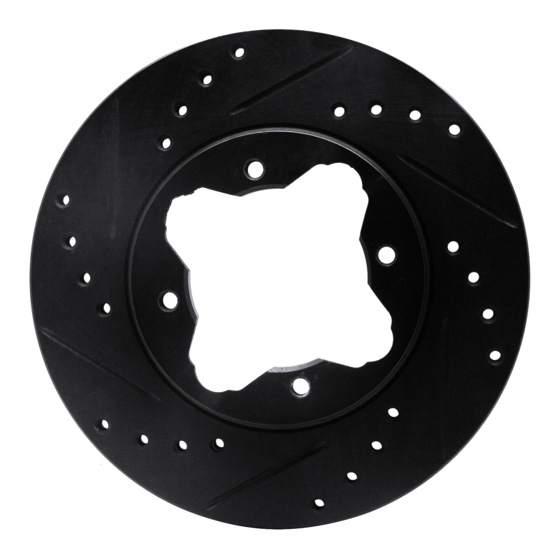 R1 90-97 Acura CL Front Left Drilled & Slotted Black Brake Rotor